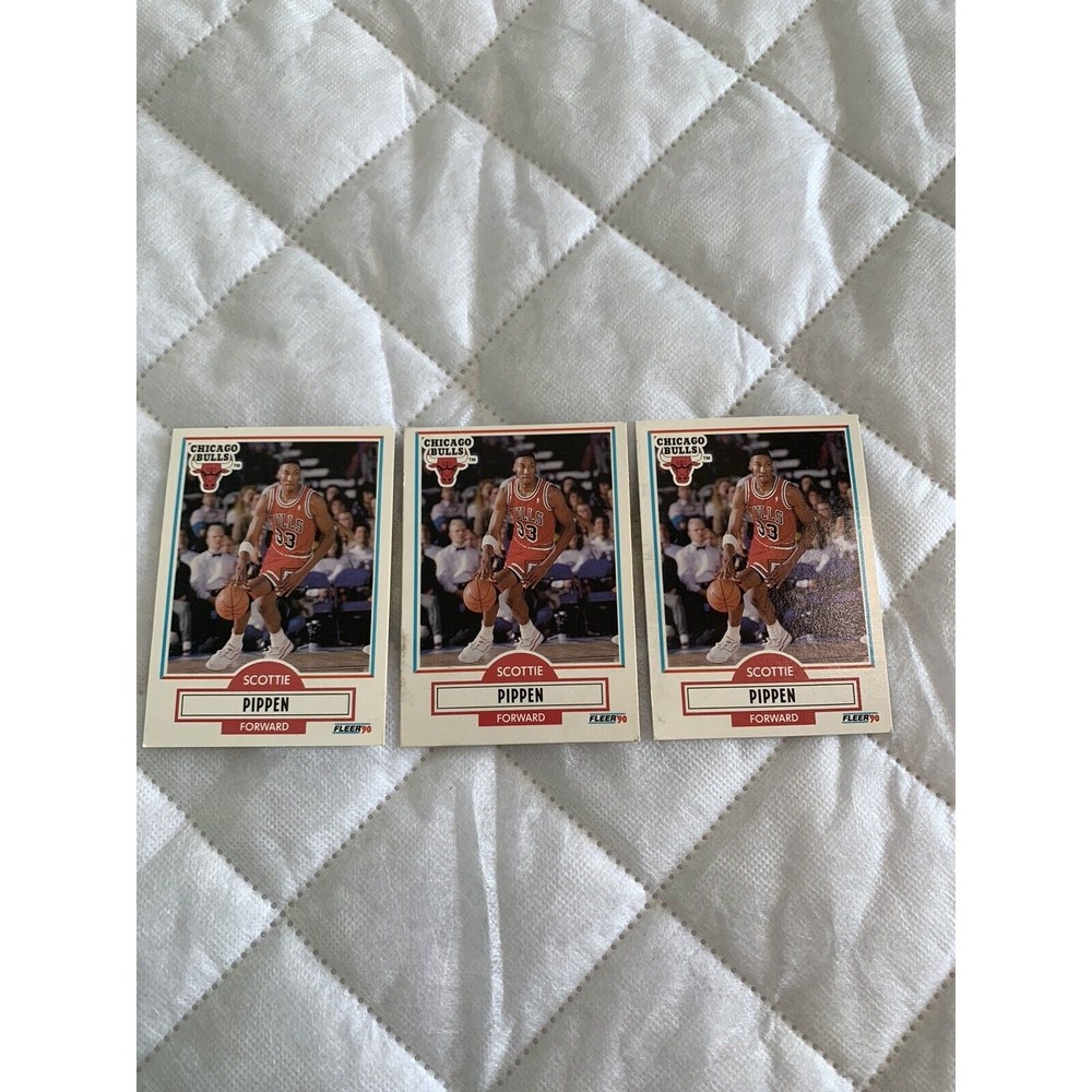 3 Cards Scottie Pippin Fleer 1990-91 #30 One Is A Misprint! See Pictures 🔥☄️
